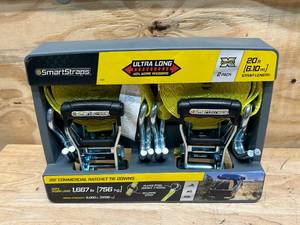 lot 72 image: SMARTSTRAPS Pack of 2- 20 ft Commercial Ratchet Tie Downs