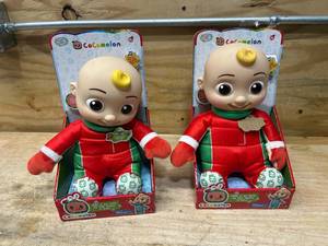 lot 73 image: COCOMELON Lot of 2- Roto Plush Hide & Go Seek In The Snow JJ Dolls