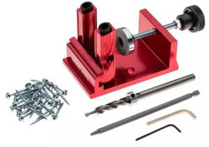 lot 55 image: SHOP FOX Pocket Hole Jig Drill pocket holes in stock up to 2 thick (D4880)