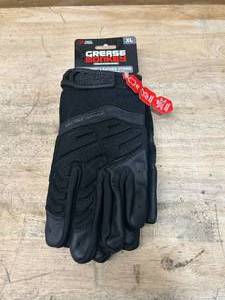 lot 62 image: GREASE MONKEY GEL-PRO Leather Hybrid Gloves- Black