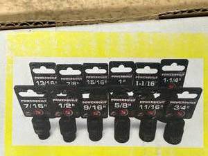 lot 15 image: POWERBUILT 12 Piece 12 Drive Shallow Impact Pro Socket Set
