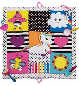 lot 81 image: Sassy Baby Ulbright Unicorn Black, White, and Multi-Colored Developmental Tummy Time Play Mat That Squeaks