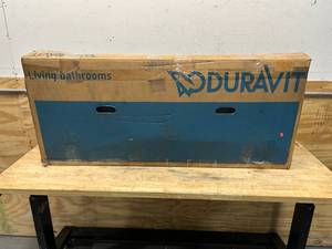 lot 108 image: DURAVIT 04541200281 Vero 47 14 Wall Mount Bathroom Sink with Overflow and Tap Platform - White And Mount Type