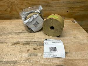 lot 128 image: 3M Lot of 2 Rolls of- 27411 Stikit Gold Paper Sheet Roll 216U, 2-34 x 30 yd, P100 A-Weight, Abrasive Grit, Aluminum Oxide,2.75 Width, 30 Length,