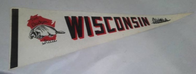lot 765 image: Wisconsin Badgers and Boston Celtics Clock on Pennant