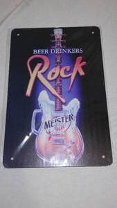 lot 544 image: New Beer Drinkers Rock Metal Sign.