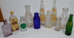 lot 565 image: Tote Full Of Jars and Bottles.