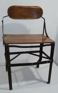lot 628 image: Vintage Wood Metal Chair.