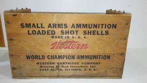 lot 749 image: Western World Champion Ammunition Wood Box.