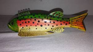 lot 779 image: Vintage Collectible Spear Fishing Decoy Jerry Kelm, Trout