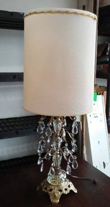lot 788 image: Ornate Crystal Lamp 37T x 17 in.