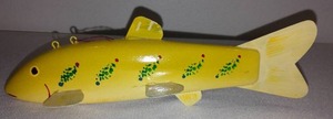 lot 814 image: Vintage Collectible Spear Fishing Decoy Wood Carved With Stamp.
