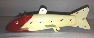 lot 815 image: Vintage Collectible Spear Fishing Decoy Lawrance Bethal Signed With Stamp.