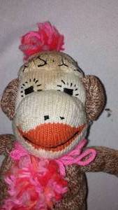 lot 824 image: Vintage Girl Sock Monkey.