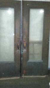 lot 499 image: Vintage   Antique Copper Doors with Transom windows. A MUST LOOK