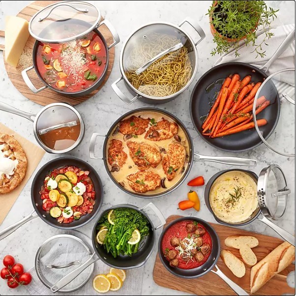 lot 254 image: NEW Members Mark 15-Piece Hard Anodized Aluminum Cookware Set