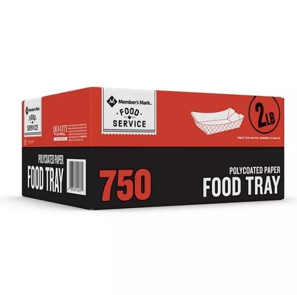 lot 233 image: Members Mark 2lb. Heavy Duty Paper Food Trays (750 ct.)