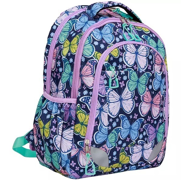 lot 423 image: NEW Members Mark 2-Piece Kids Backpack Set with Matching Lunch Kit - Butterfly