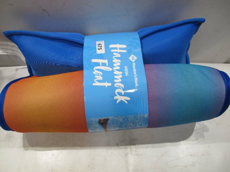 lot 435 image: NEW Members Mark Mesh Hammock Float - Rainbow Stripe