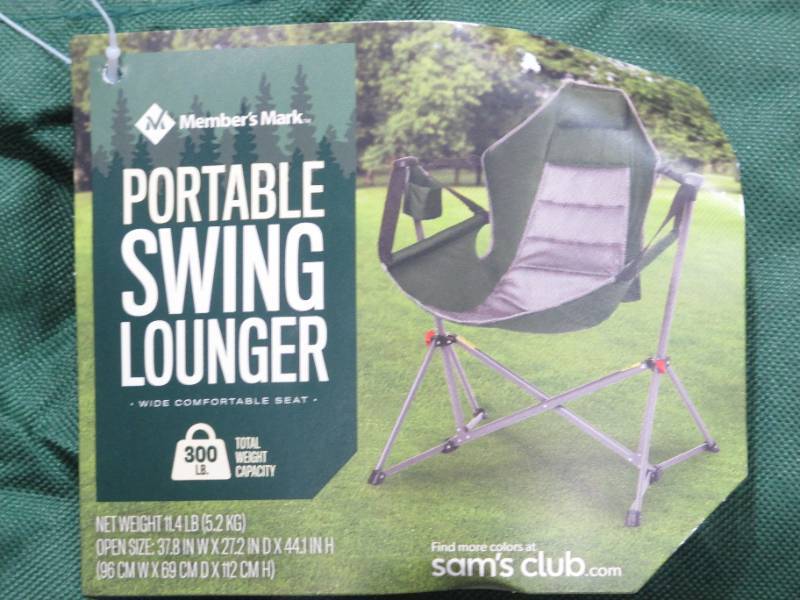 NEW Member s Mark Swing Lounger Camp Chair 300 lbs. capacity