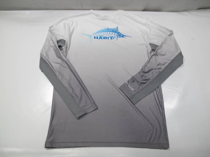 NEW Habit Men's Mathew Falls Long Sleeve Quick Dry Performance Tee - Fading  White to Gray Fish - Medium, Sky Group September to Remember Auction 2 -  Summer and Fall Galore!!