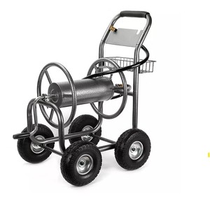 lot 154 image: NEW Members Mark Garden Hose Reel Cart with Steel Basket