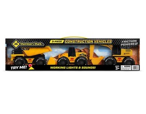 lot 291 image: NEW Members Mark 3-Pack Construction Vehicles