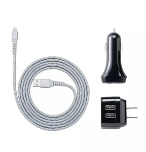 lot 312 image: NEW Members Mark Lightning USB Power Pack Car & Wall Charger