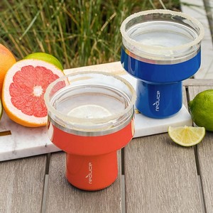 lot 317 image: NEW Reduce Vacuum Insulated Stainless Steel Saltini Tumbler (16 oz., 2 pk.) - Blue  Orange