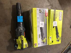Lot of  Assorted Ryobi Leaf Blowers Various Sizes and Conditions   Customer Returns See Pictures