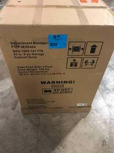 Husky 6-Piece Ready-to-Assemble Steel Garage Workstation in Black (53 in. W x 69.5 in. H x 19.5 in. D)  Customer Returns See Pictures