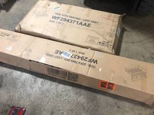 Harper & Bright Designs Light Gray Wood Frame Twin Size Platform Bed with Built-in Bookshelves, 3 Storage Drawers and Trundle Customer Returns See Pictures