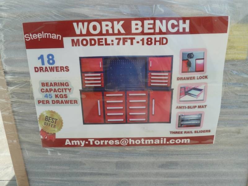 lot 38 image: Steelman Work Bench # 7FT- 18HD RED