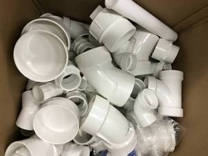 lot 107 image: ASSORTED WHITE PVC FITTINGS