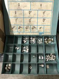 lot 171 image: GREEN CASE WITH GREASE FITTINGS