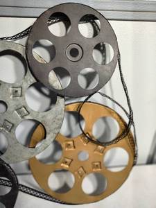 lot 261 image: Multi Colored Metal Movie Reel Wall Decor