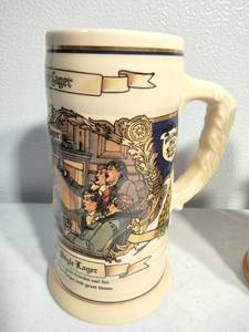 lot 264 image: 1988 Limited Edition IIka Ceramics Lager Beer Mug, 1992 Limited Edition Custom Quality Ceramics The House of Wiebracht Lager Beer Mug and Yellowstone Lager Beer Mug