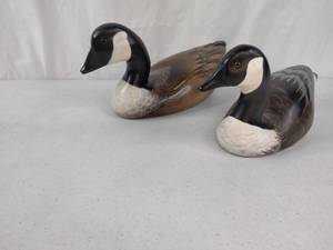 lot 331 image: (2) Vintage A Wooden Bird Factory Original Canadian Goose