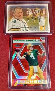 lot 1 image: Nice 2 Card Brett Favre Lot - #d Finest & Masterpieces