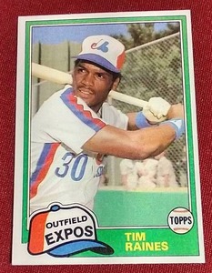 lot 4 image: 1981 Topps Traded Tim Raines Rookie Card