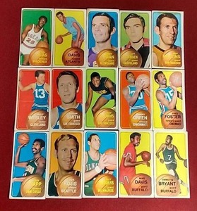 lot 5 image: (15) 1970-71 Topps Tall Boy Basketball Cards