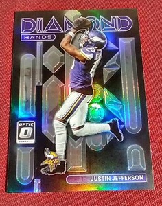 lot 8 image: Beautiful Optic Justin Jefferson Diamond Hands Silver Prizm Card
