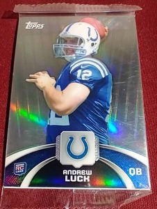 lot 12 image: Sealed 2012 Andrew Luck Topps Refractor Rookie Card