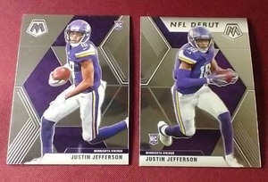 lot 18 image: (2) Mosaic Justin Jefferson Rookie Cards