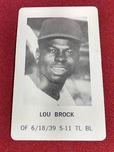 lot 21 image: Milton Bradley Lou Brock Card