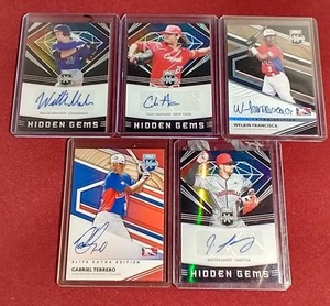lot 34 image: (5) Autographed Baseball Prospect Cards