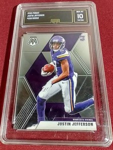 lot 44 image: 2020 Mosaic Justin Jefferson Rookie Card - GMA 10