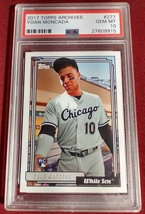 lot 61 image: 2017 Topps Archives Yoan Moncada Rookie Card - PSA 10