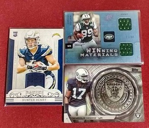 lot 71 image: (3) Football Relic Cards - Raiders Relic is Metal