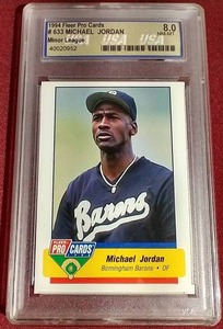 lot 73 image: 1994 Fleer Pro Cards Michael Jordan Minor League Card - NM-MT 8
